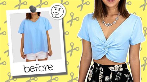 how to cut an oversized t-shirt into a crop top